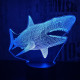 Cápa 2 7 színű 3D led lámpa