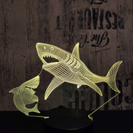 Cápák 7 színű 3D led lámpa
