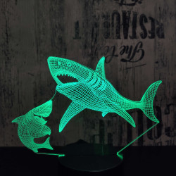 Cápák 7 színű 3D led lámpa