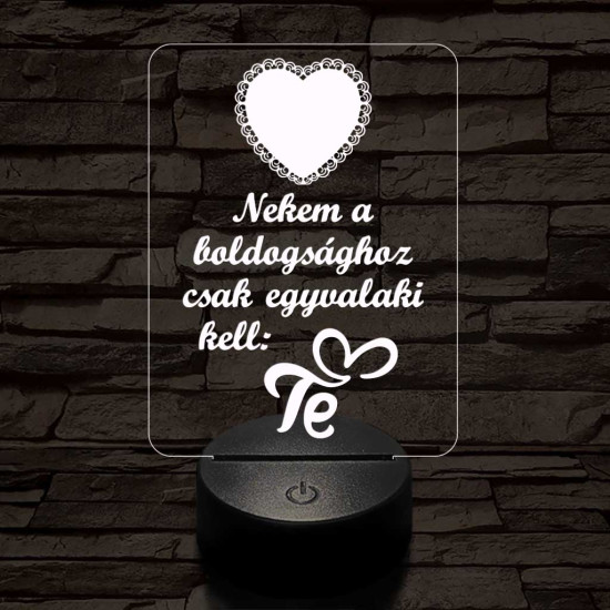 Piros szív  7 színű 3D led lámpa