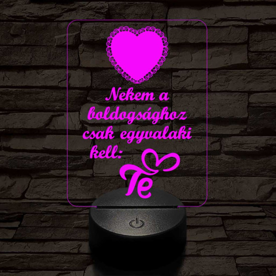 Piros szív  7 színű 3D led lámpa