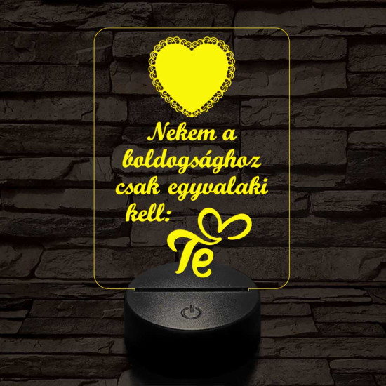 Piros szív  7 színű 3D led lámpa