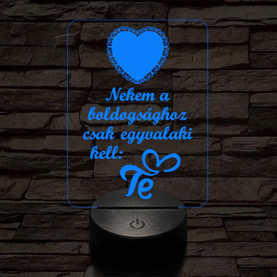 Piros szív  7 színű 3D led lámpa