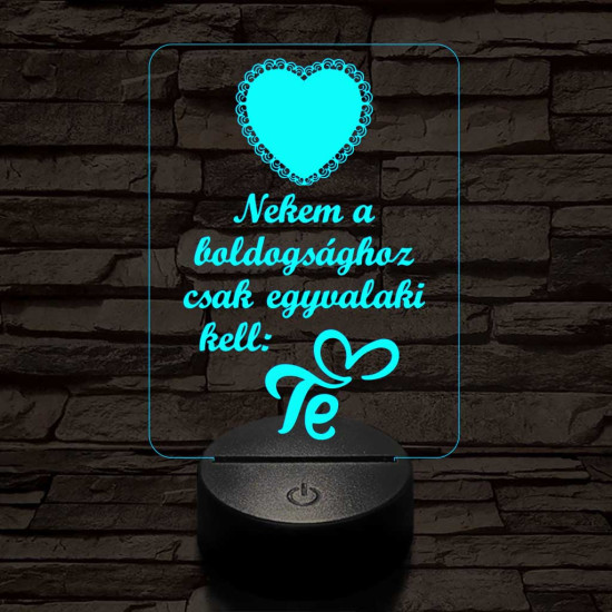 Piros szív  7 színű 3D led lámpa