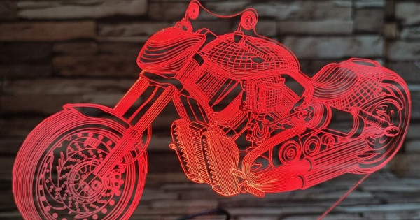 Chopper 3D led lámpa - 3dlampa.hu webáruház