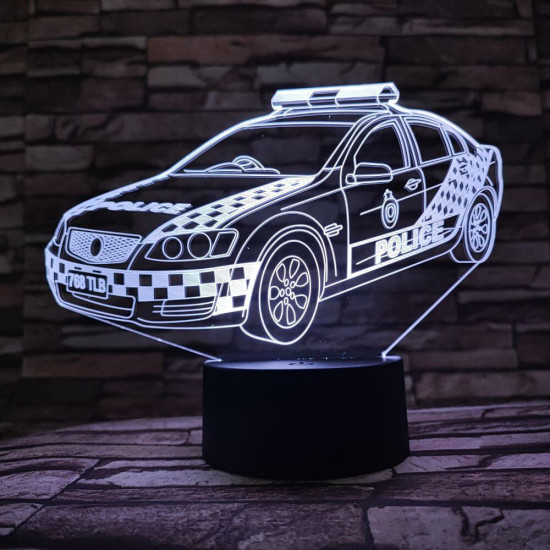 Rendőrautó 3D led lámpa
