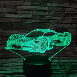 Sport Autó Formula  7 színű 3D led lámpa