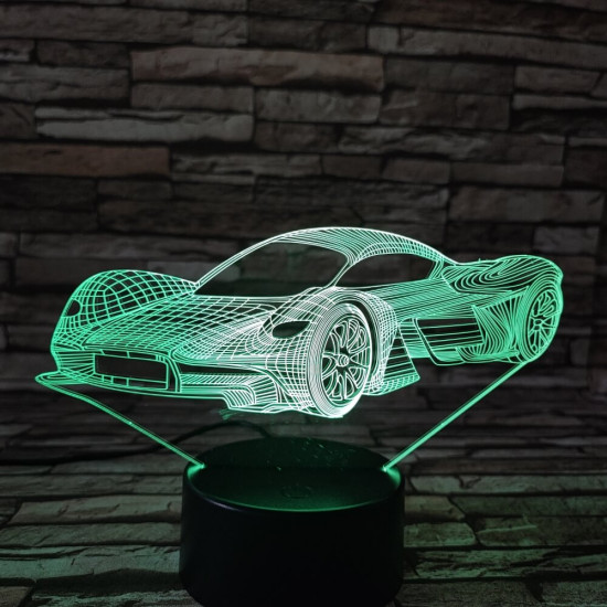Sport Autó Formula  7 színű 3D led lámpa