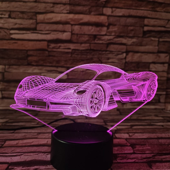 Sport Autó Formula  7 színű 3D led lámpa