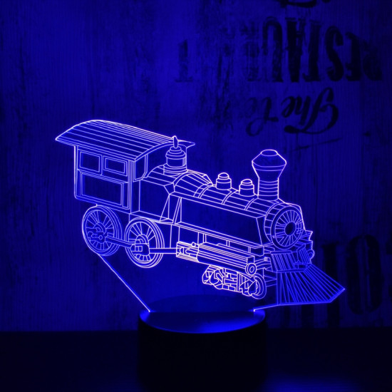 Vonat 2 7 színű 3D led lámpa