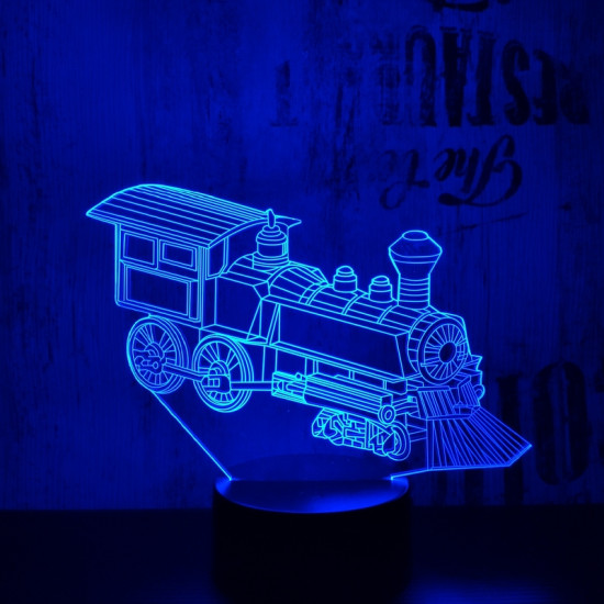 Vonat 2 7 színű 3D led lámpa