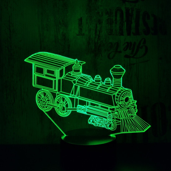 Vonat 2 7 színű 3D led lámpa