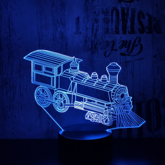 Vonat 2 7 színű 3D led lámpa