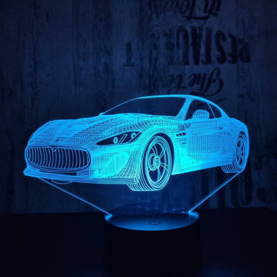 Autó 3  7 színű 3D led lámpa