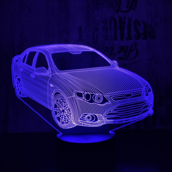 Autó 2 7 színű 3D led lámpa