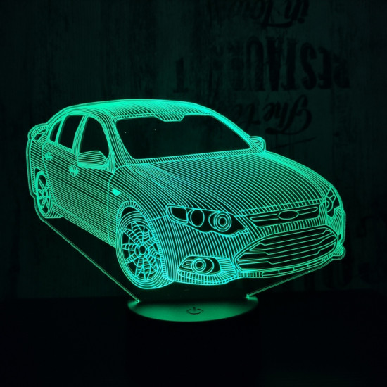 Autó 2 7 színű 3D led lámpa