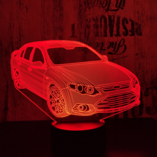 Autó 2 7 színű 3D led lámpa