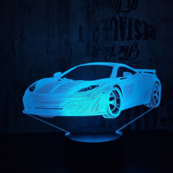Sport autó  7 színű 3D led lámpa