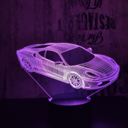 Sport Autó 3  7 színű 3D led lámpa