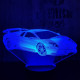 Rally autó 3 7 színű 3D led lámpa