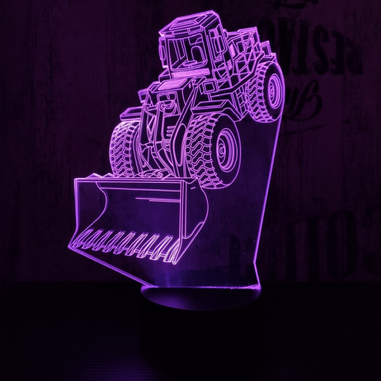 Buldózer 7 színű 3D led lámpa