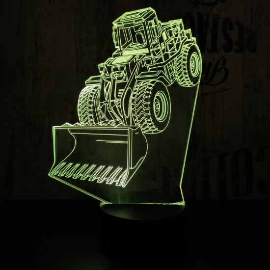 Buldózer 7 színű 3D led lámpa