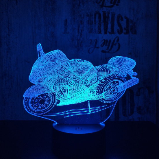 Motorkerékpár  7 színű  3D led lámpa