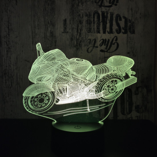 Motorkerékpár  7 színű  3D led lámpa
