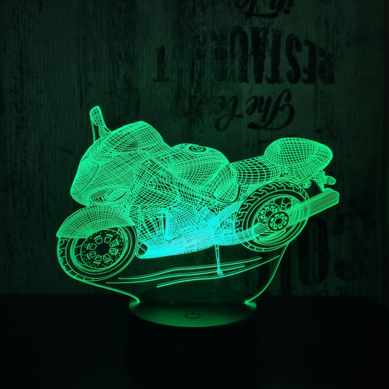 Motorkerékpár  7 színű  3D led lámpa