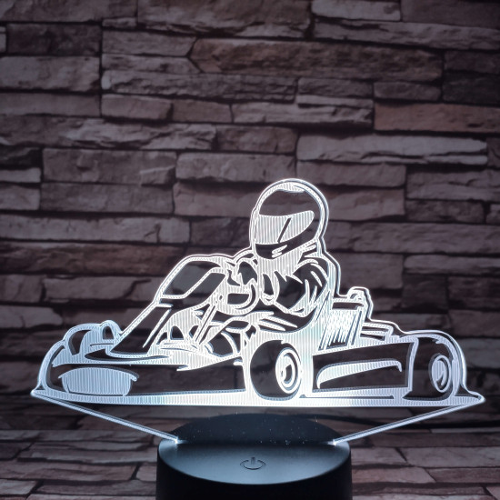 Gokart 7 színű 3D led lámpa