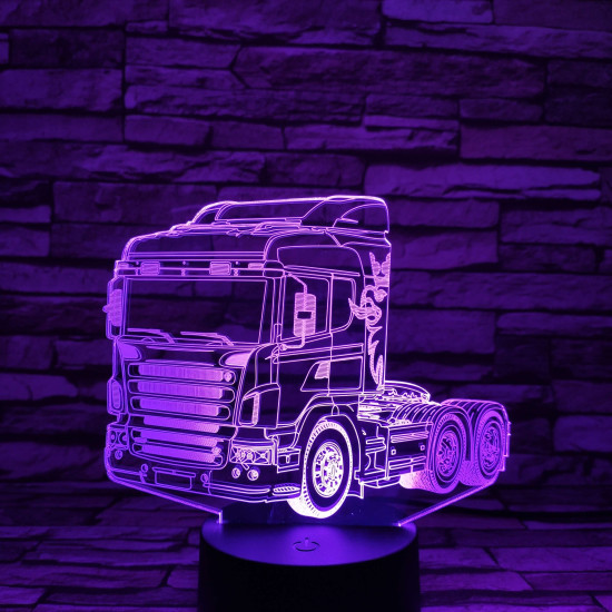 Kamion 7 színű 3D led lámpa