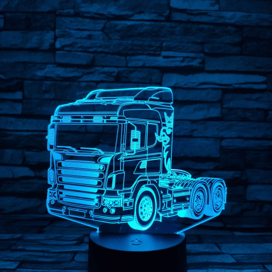 Kamion 7 színű 3D led lámpa