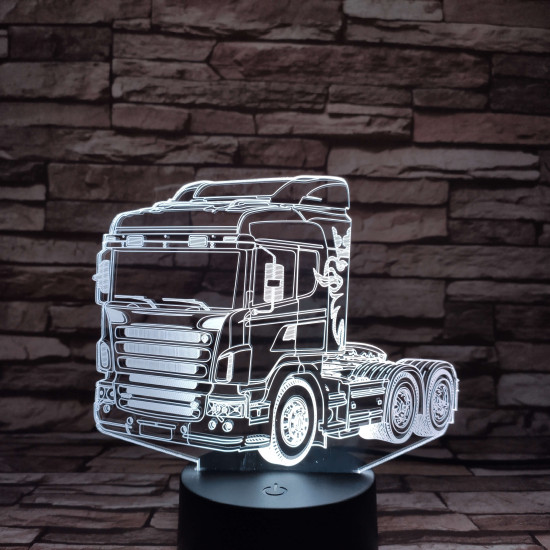 Kamion 7 színű 3D led lámpa