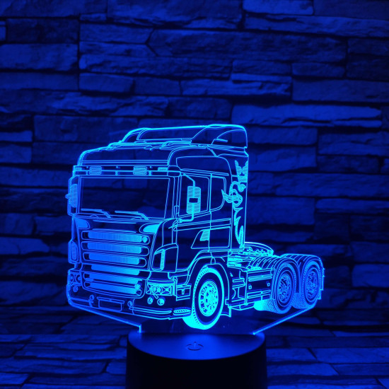 Kamion 7 színű 3D led lámpa