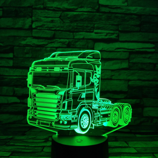 Kamion 7 színű 3D led lámpa