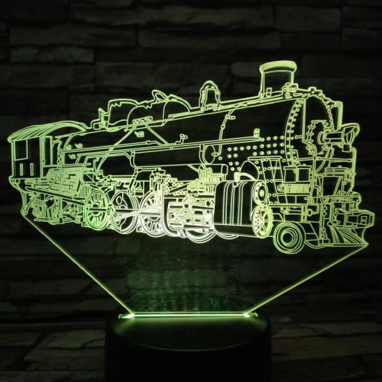Mozdony 7 színű 3D led lámpa