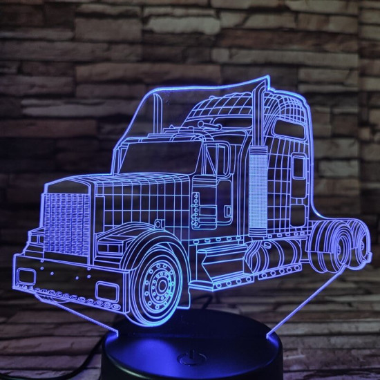 Kamion csőrös 7 színű 3D led lámpa