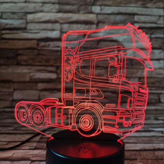 Kamion pótkocsi nélkül 7 színű 3D led lámpa