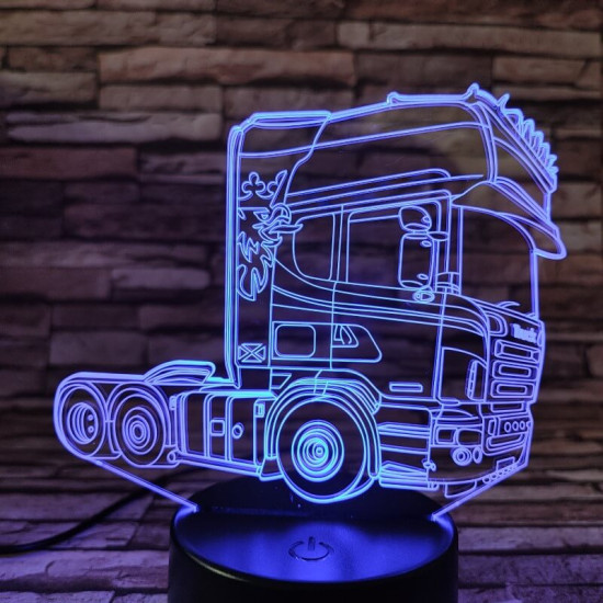 Kamion pótkocsi nélkül 7 színű 3D led lámpa