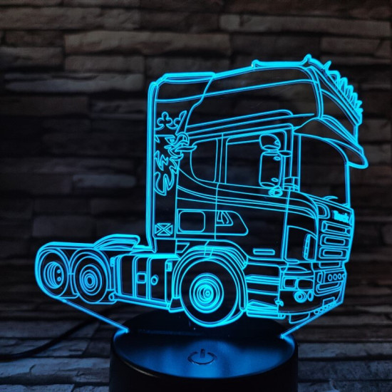 Kamion pótkocsi nélkül 7 színű 3D led lámpa