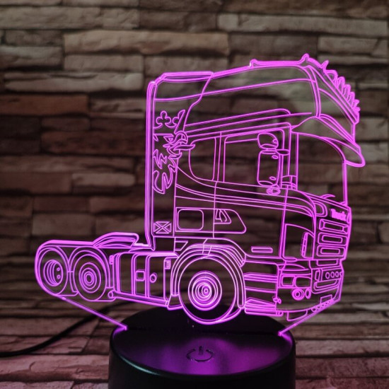 Kamion pótkocsi nélkül 7 színű 3D led lámpa