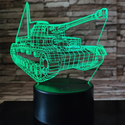 Tank lánctalpas 7 színű 3D led lámpa