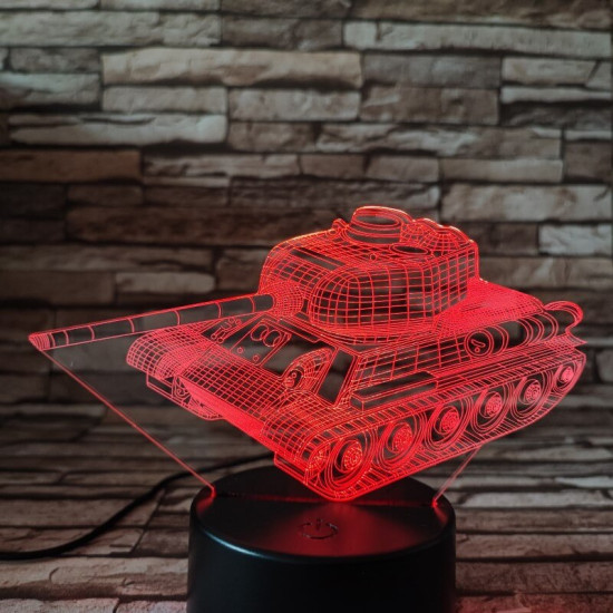 Tank a harcjármű 7 színű 3D led lámpa