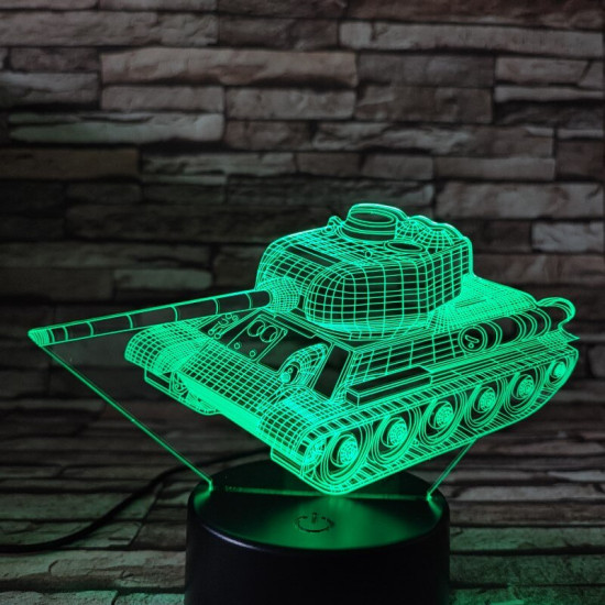 Tank a harcjármű 7 színű 3D led lámpa