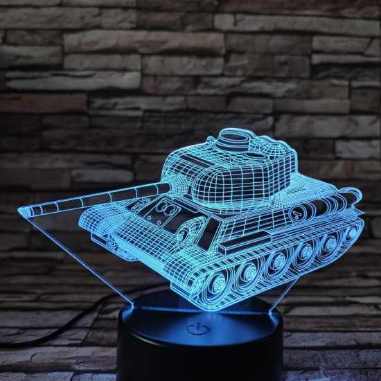 Tank a harcjármű 7 színű 3D led lámpa