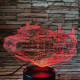 Tank páncélos 7 színű 3D led lámpa