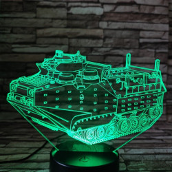 Tank páncélos 7 színű 3D led lámpa