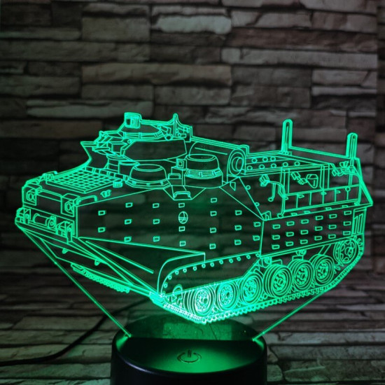 Tank páncélos 7 színű 3D led lámpa