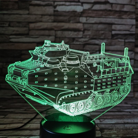 Tank páncélos 7 színű 3D led lámpa