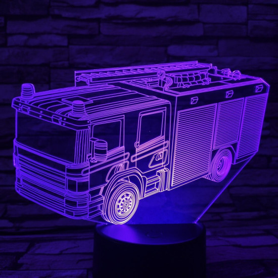 Tűzoltó autó 7 színű 3D led lámpa